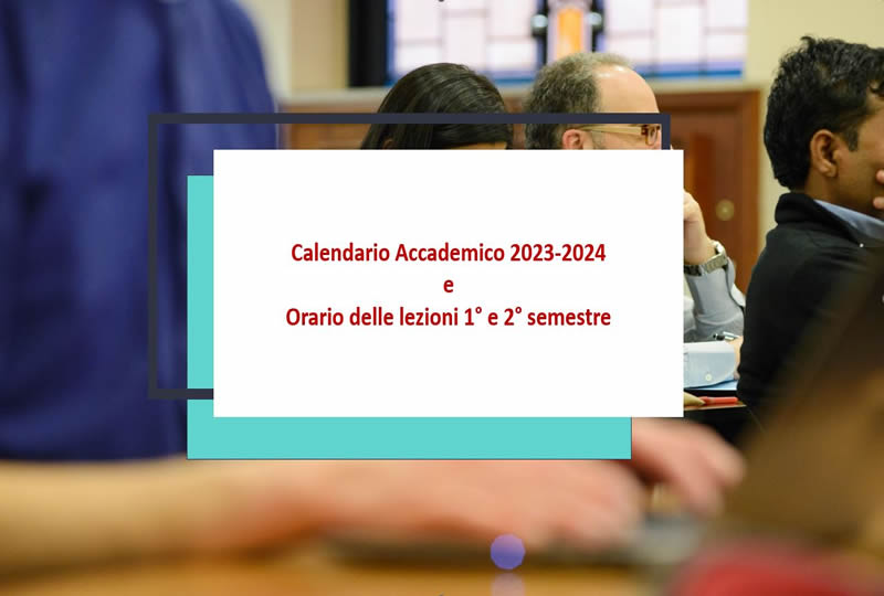 Calendario accademico 2023-2024 e orario delle lezioni
